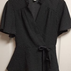 Polka dot peplum top